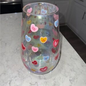 New Valentine Glass Vase- Conversation Hearts